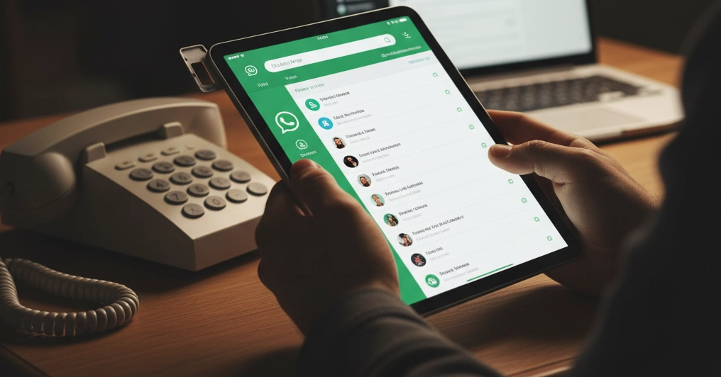 Un usuario instala WhatsApp Web en su tablet para seguir utilizando la aplicación sin tarjeta SIM.